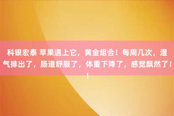 科银宏泰 苹果遇上它，黄金组合！每周几次，湿气排出了，肠道舒服了，体重下降了，感觉飘然了！