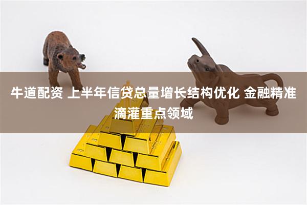 牛道配资 上半年信贷总量增长结构优化 金融精准滴灌重点领域